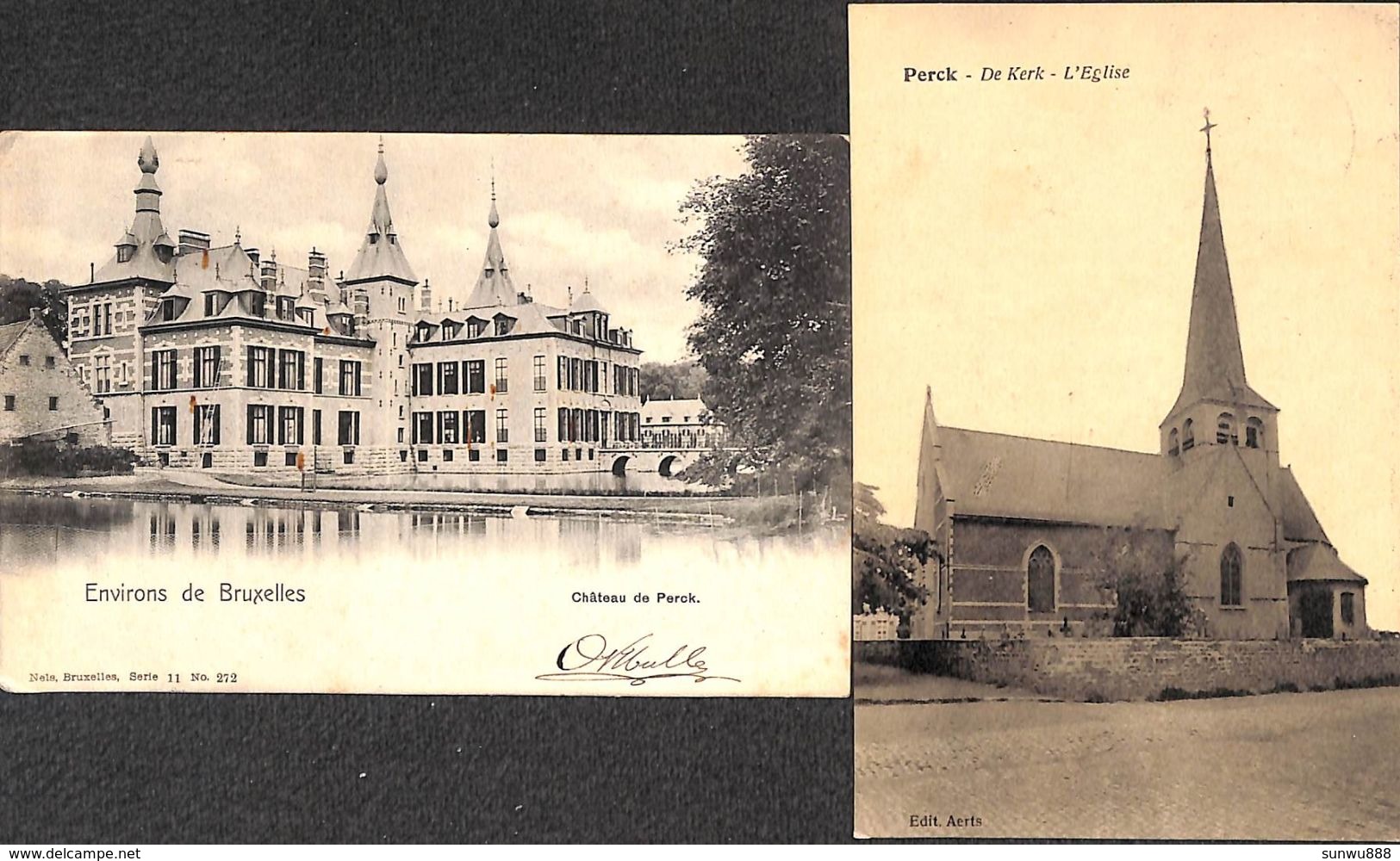 Perck - Château Et Eglise Kasteel En Kerk (lot 2 Cartes PK's) - Steenokkerzeel