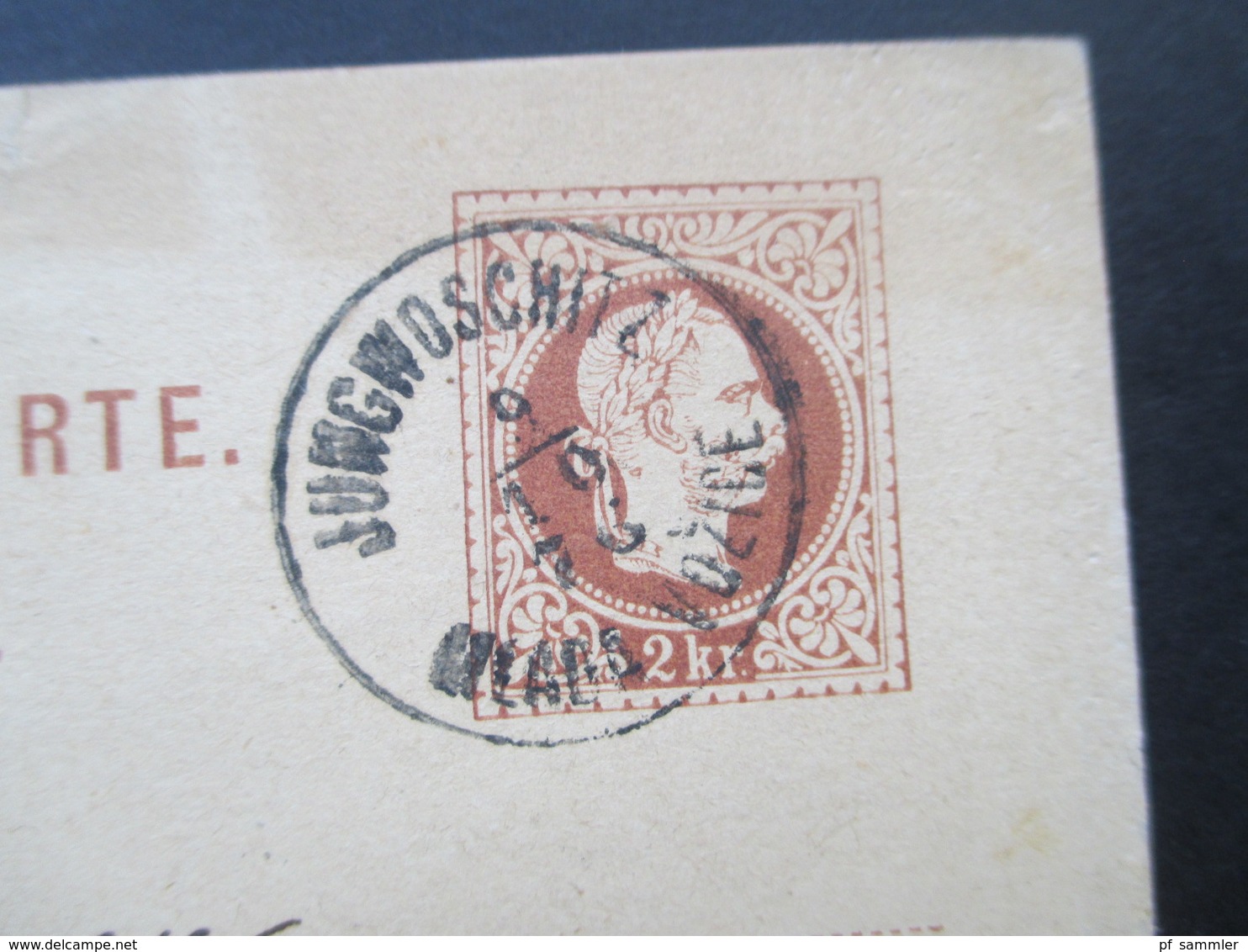 Österreich 1876 Ganzsache Stempel Jungwoschitz Nach Wien Gelaufen! Jungwoschitz Bei Tabor - Brieven En Documenten