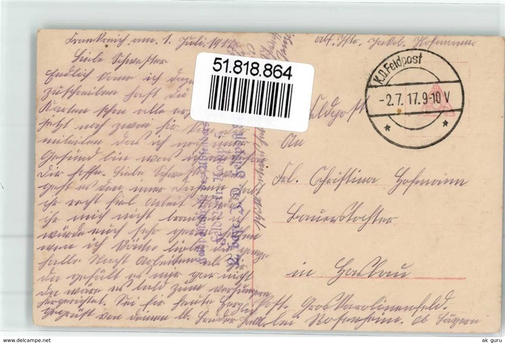 51818864 - Schutzengel Soldat WK I Poesie - Angeles