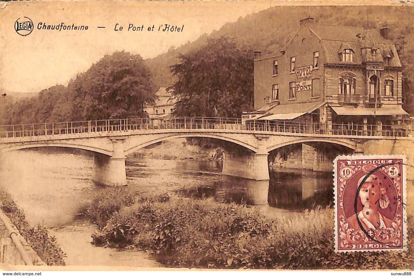 Chaudfontaine - Le Pont Et L'Hôtel (photo Rutenaers, Timbre) - Chaudfontaine