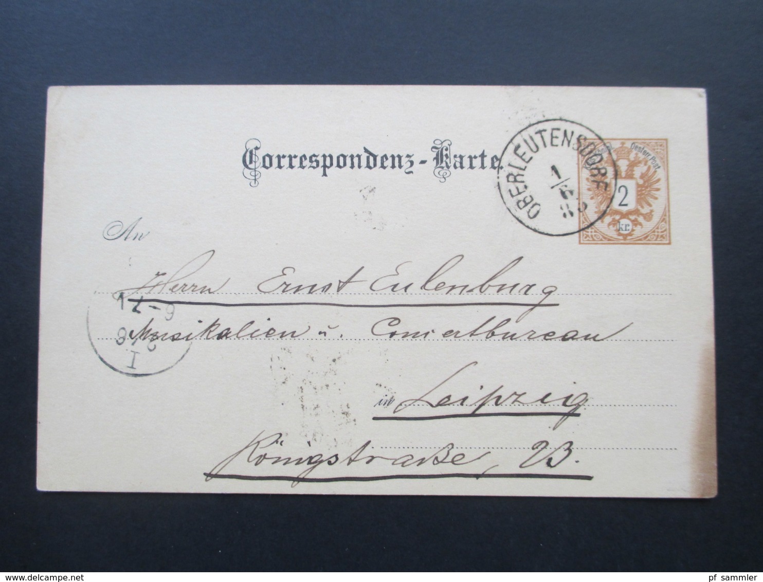 Österreich 1885 Ganzsache Von Oberleutensdorf Nach Leipzig Gesendet! Musikalien Handlung / Bureau - Briefe U. Dokumente