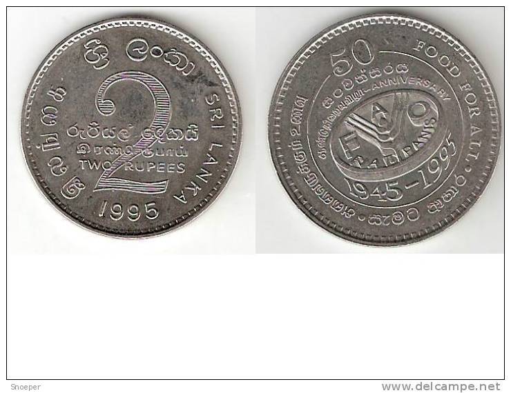 Sri Lanka 2 Rupee 1995 FAO Km155  Unc !!!!! - Sri Lanka