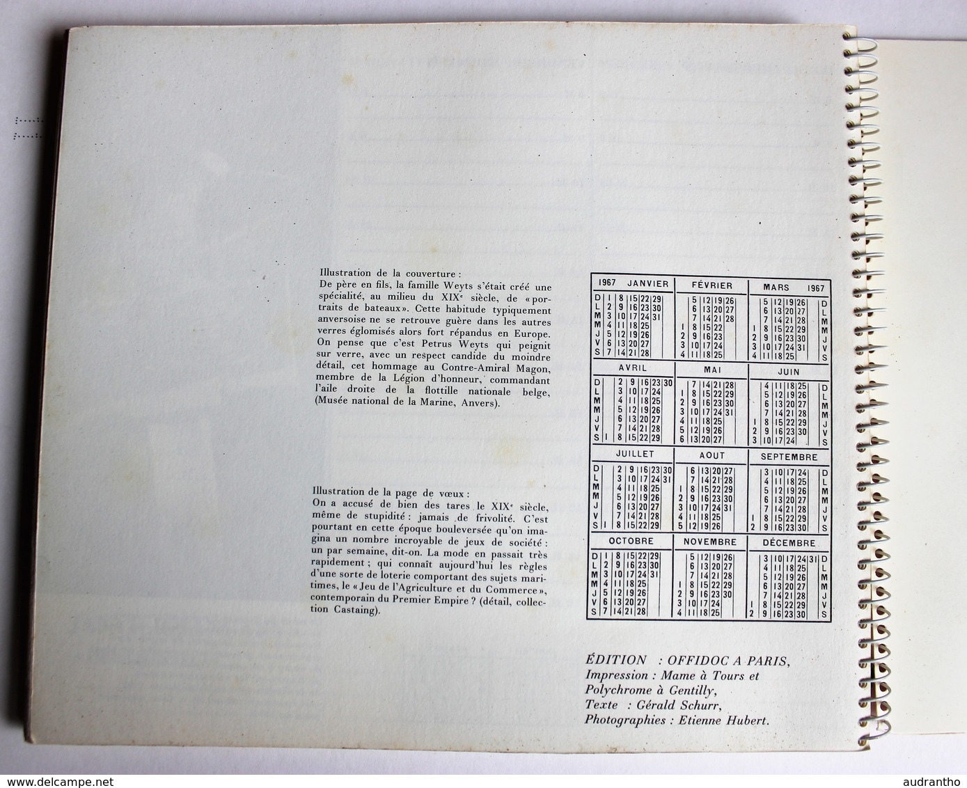 Beau Calendrier Agenda 1966 Compagnie Maritime Des Chargeurs Réunis Compagnie Fabre SGTM Paquebot Bateau - Other & Unclassified