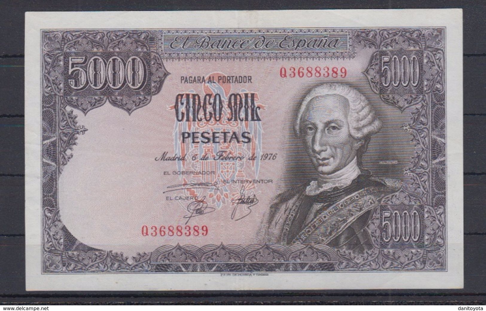 EDIFIL 475a.-   5000 PTAS CARLOS III   6 DE FEBRERO DE 1976. - [ 4] 1975-… : Juan Carlos I