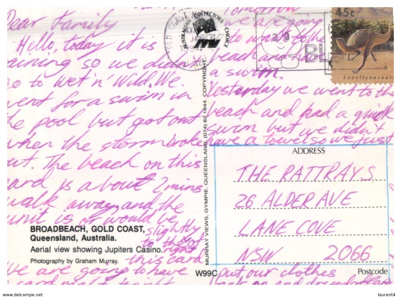 (666) Australia - QLD - Broadbeach  (with Stamp At Back Of Card) - Gold Coast