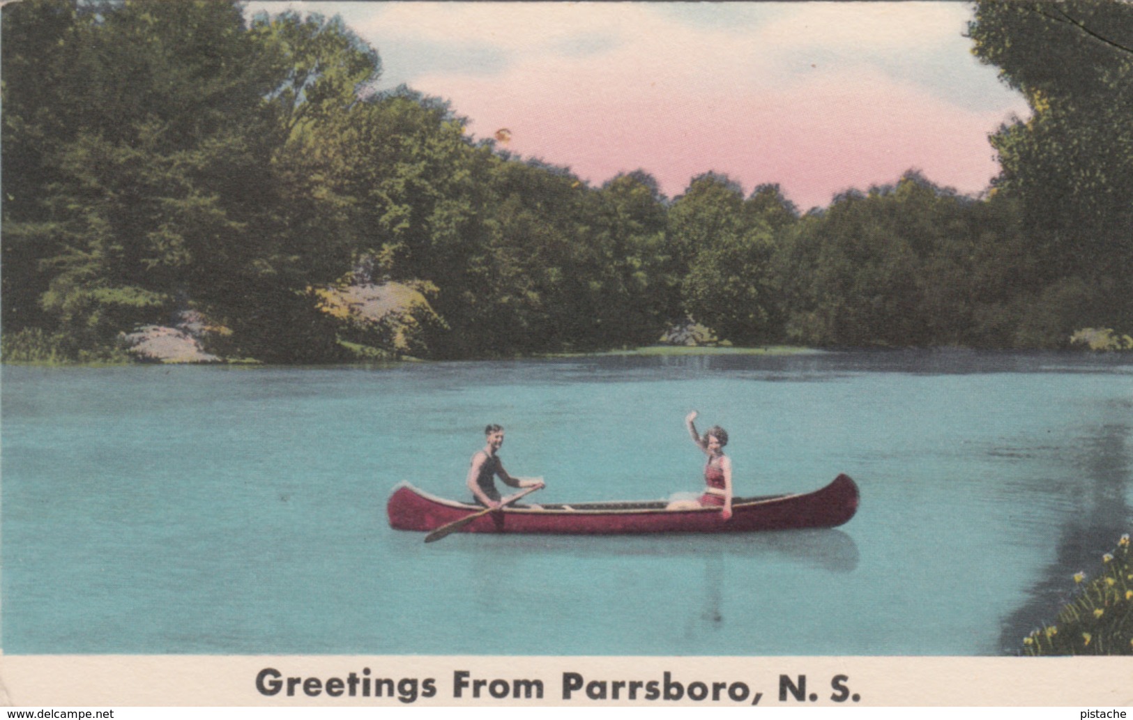 Greetings From Parrsboro Nova Scotia NS Canada - Lake Canoe Canot - Unused - 2 Scans - Other & Unclassified