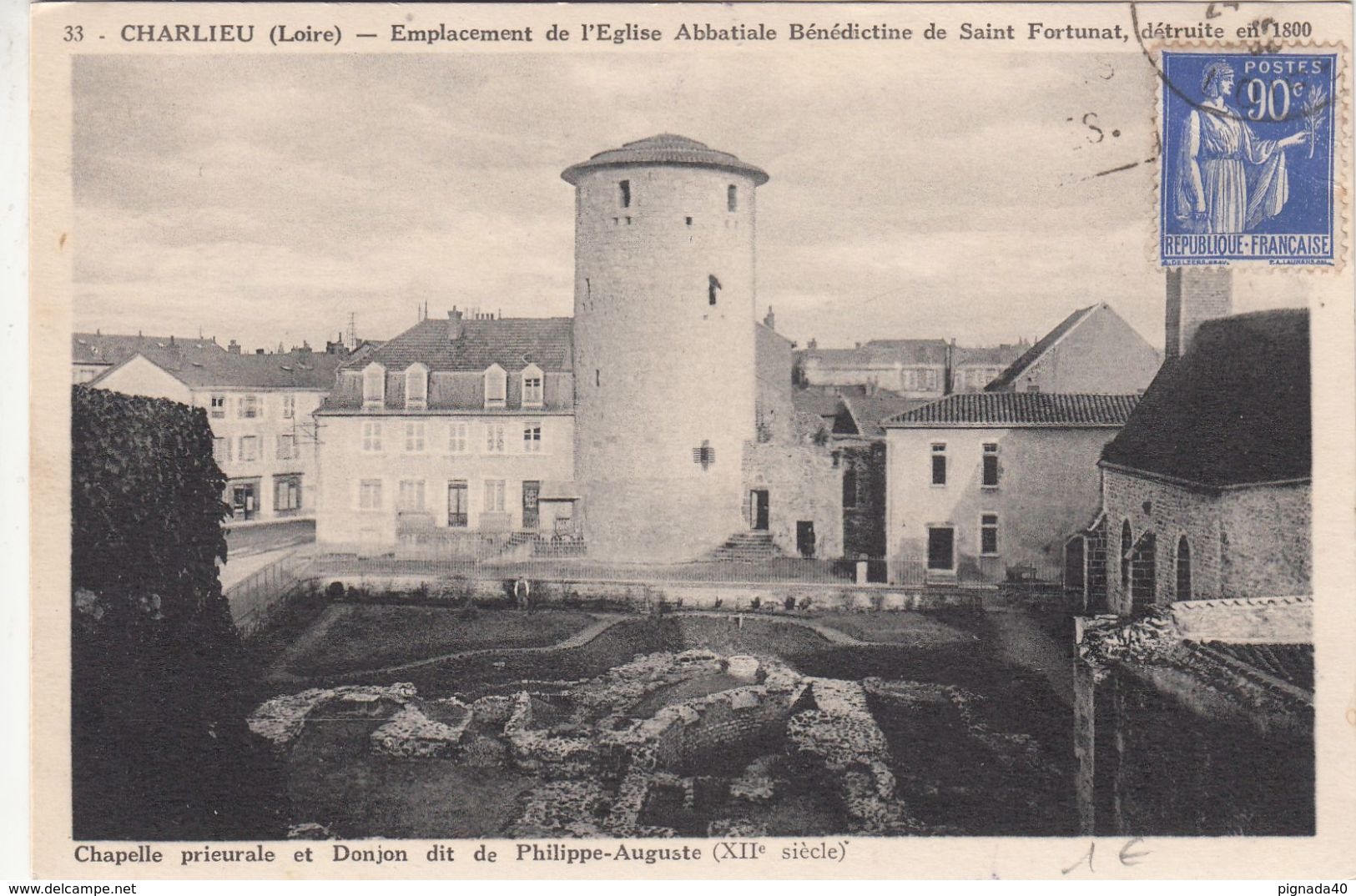 Cp , 42 , CHARLIEU , Emplacement De L'Église Abbatiale De Saint-Fortunat, Détruite En 1800 - Charlieu