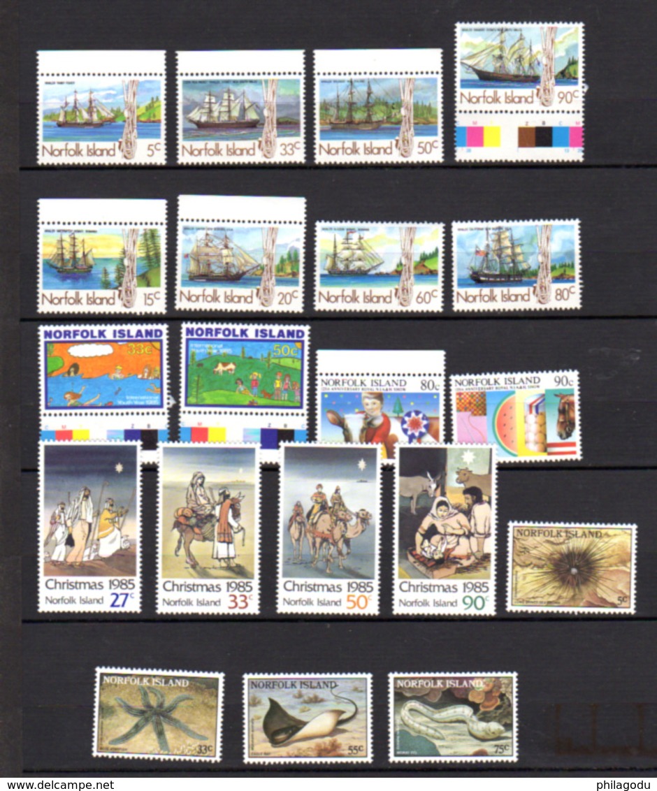 1985-87  Norfolk, Séries  Entre Yv. 356 Et 412**, Cote 112 €, - Ile Norfolk