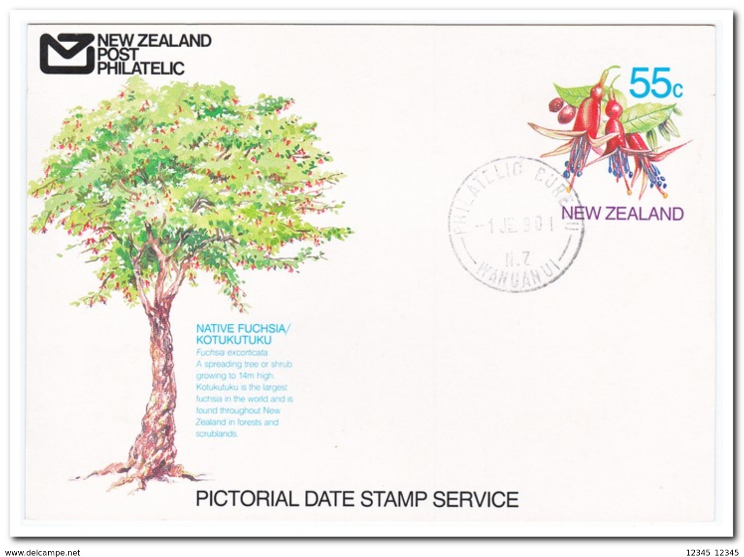 Nieuw Zeeland 1990, Philatelic Bureau Wanuanui, Native Fuchsia - Nieuw-Zeeland