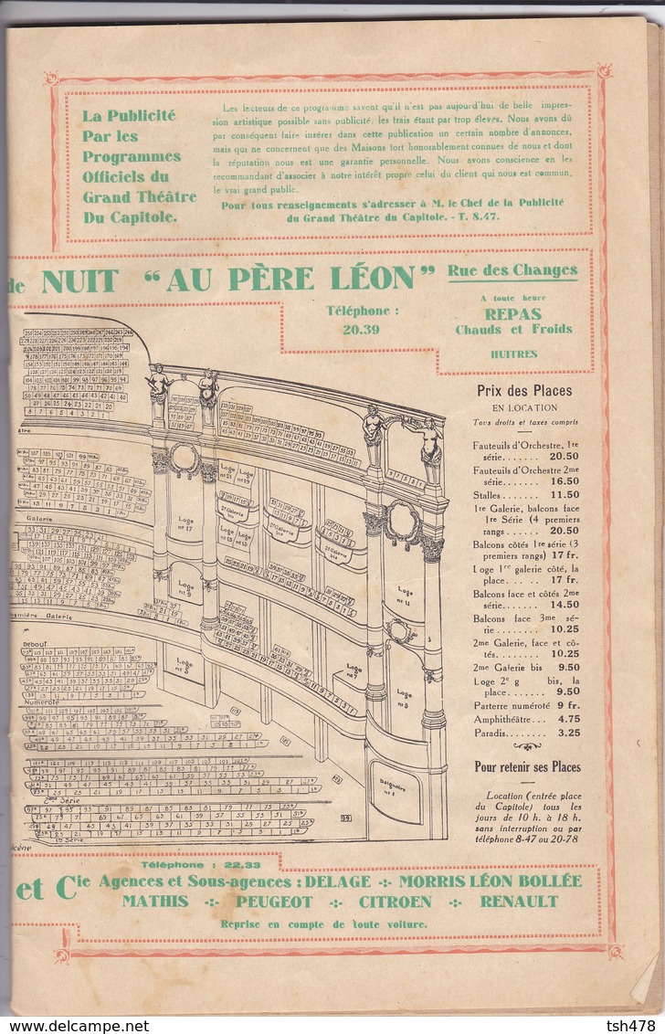 31---TOULOUSE--grand théatre du capitole--programme officiel saisson 1930-31--voir 10 scans