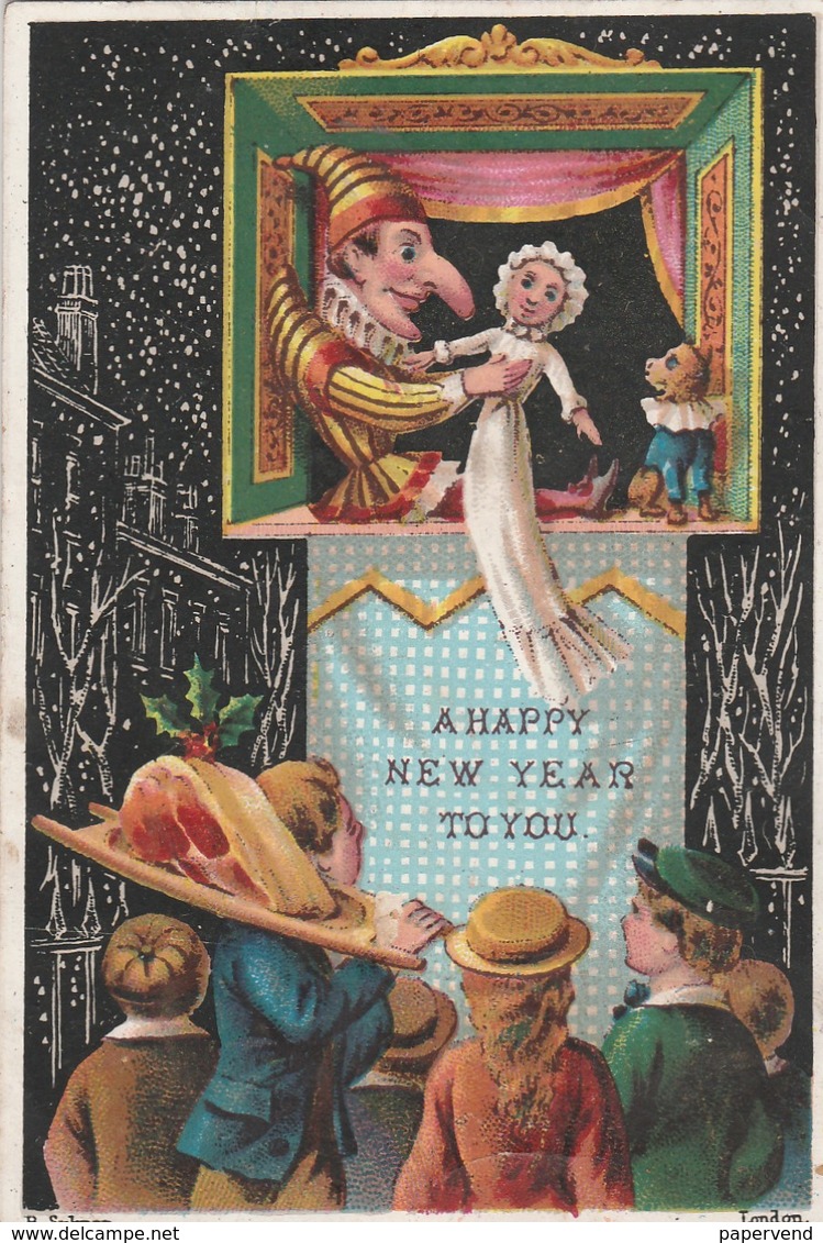 Greeting Card  New Year Punch & Judy    Egc168 - Non Classés