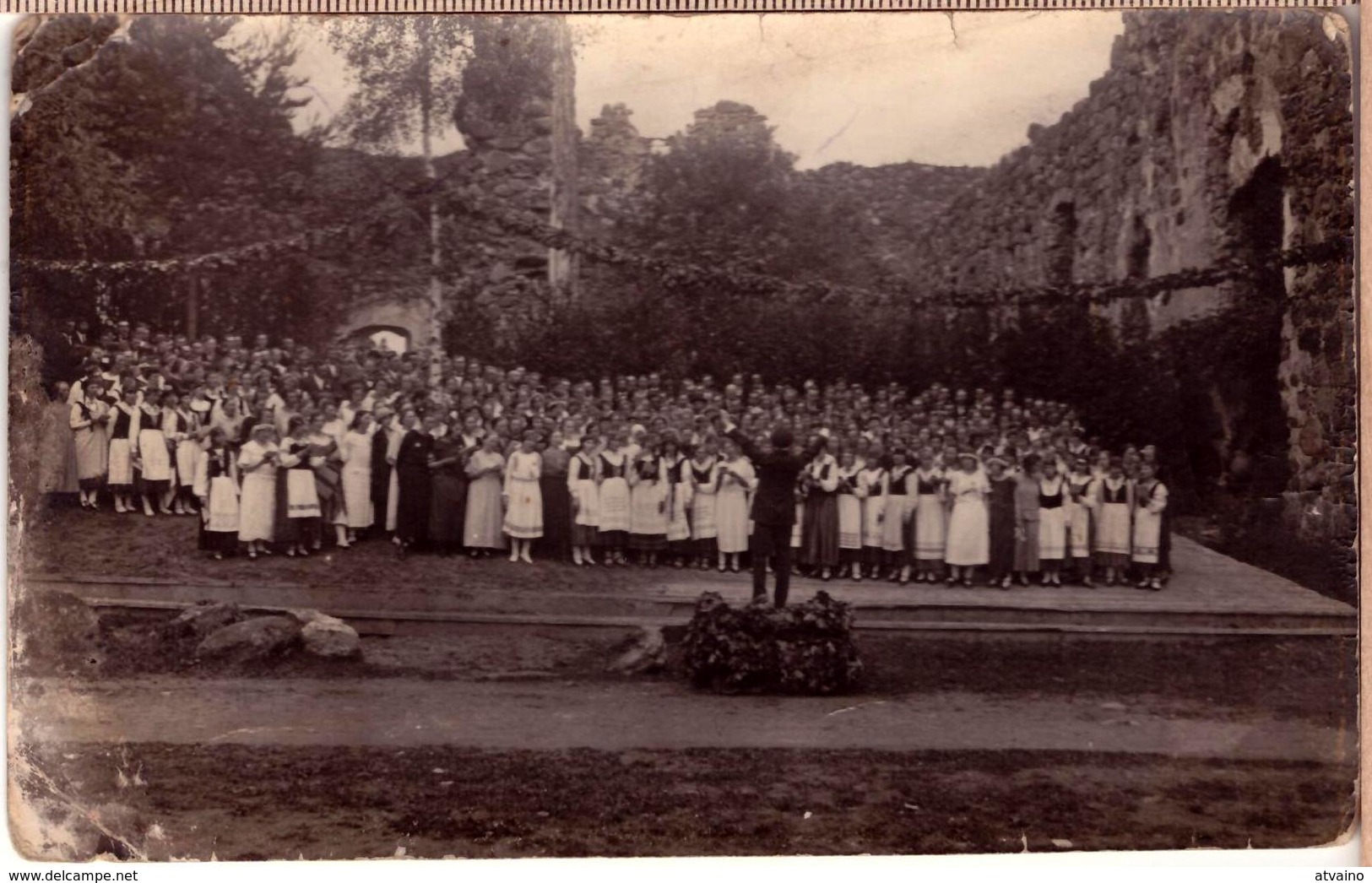 LATVIA.LETTLAND. DZIESMU SVETKI KOKNESE PILSDRUPAS 1936 Photo RRR - Letonia