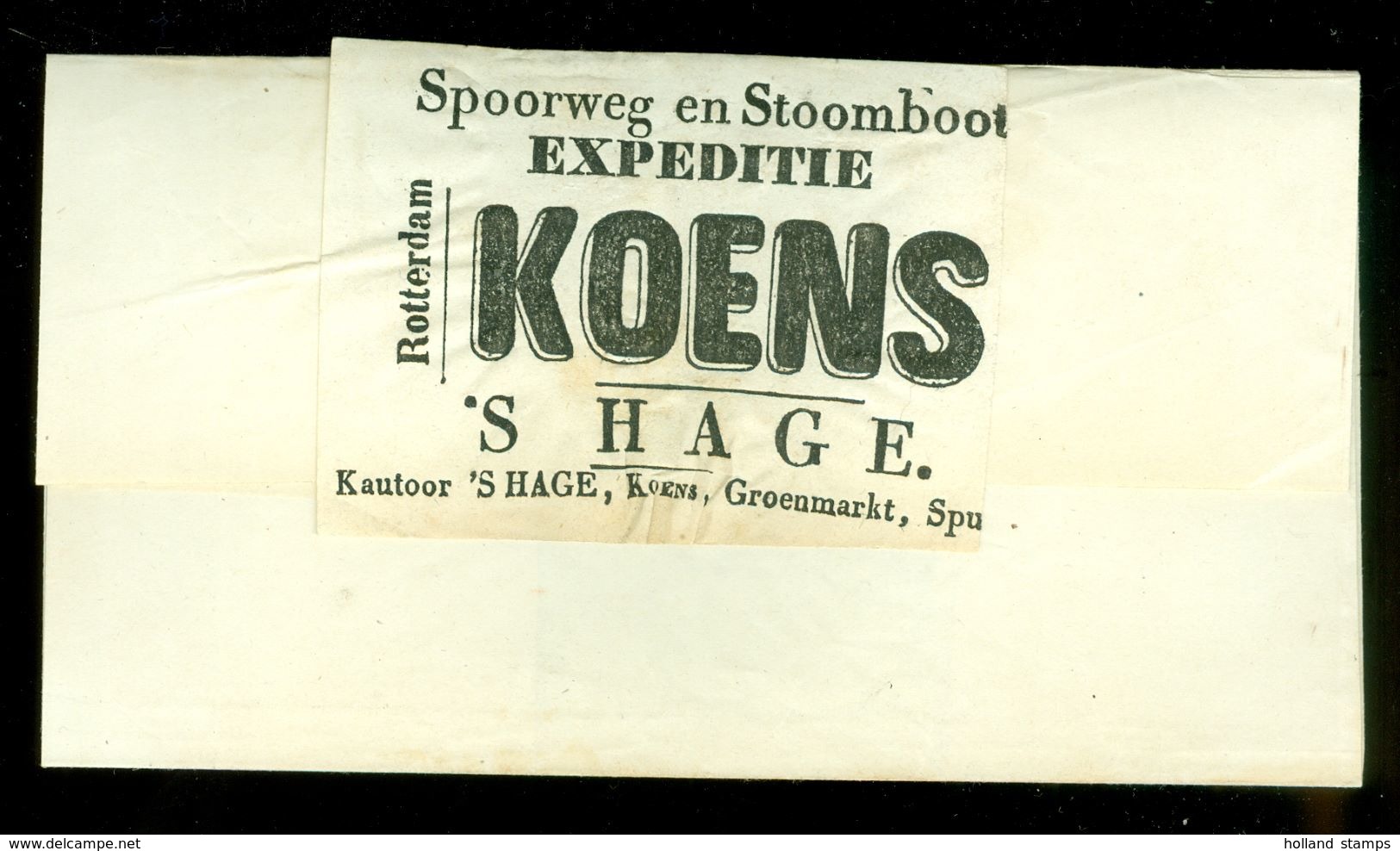 BRIEFOMSLAG Uit 1849 Bezorgd Door SPOORWEG En STOOMBOOT EXPEDITIE KOENS Naar 's-GRAVENHAGE   (10.729) - ...-1852 Préphilatélie