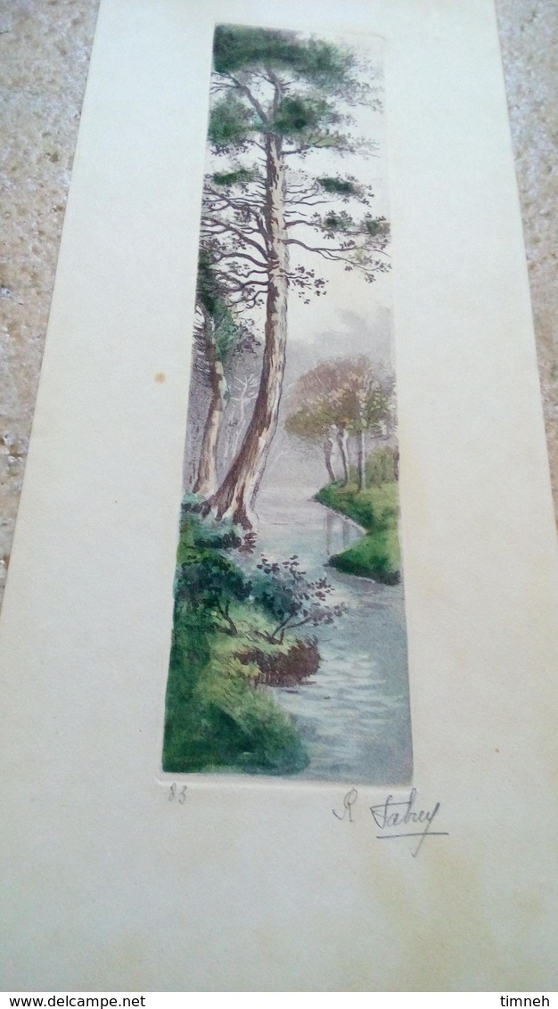 Reproduction Ancienne Aquarelle Sur Plaque (relief Contour) Signé R. Talrey ? Jalrey ? 83 Arbres Rivière Ruisseau.. - Autres & Non Classés