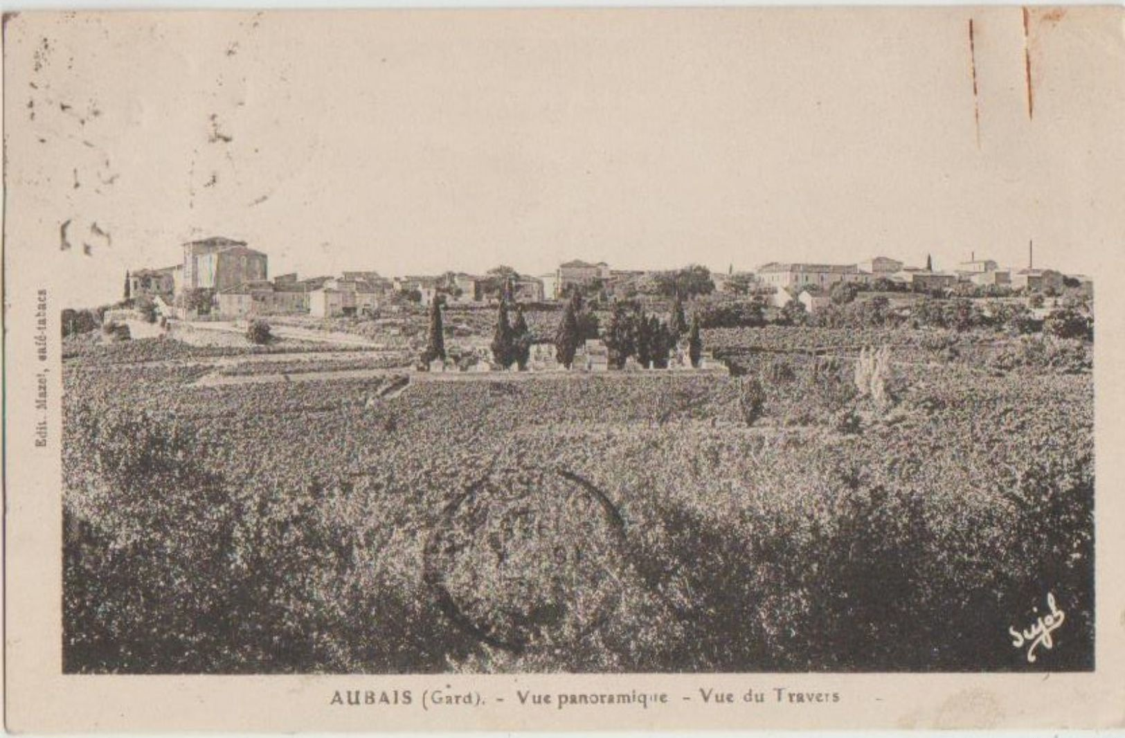 CPA 30 AUBAIS Vue Panoramique Vue Du Travers 1931 - Altri & Non Classificati