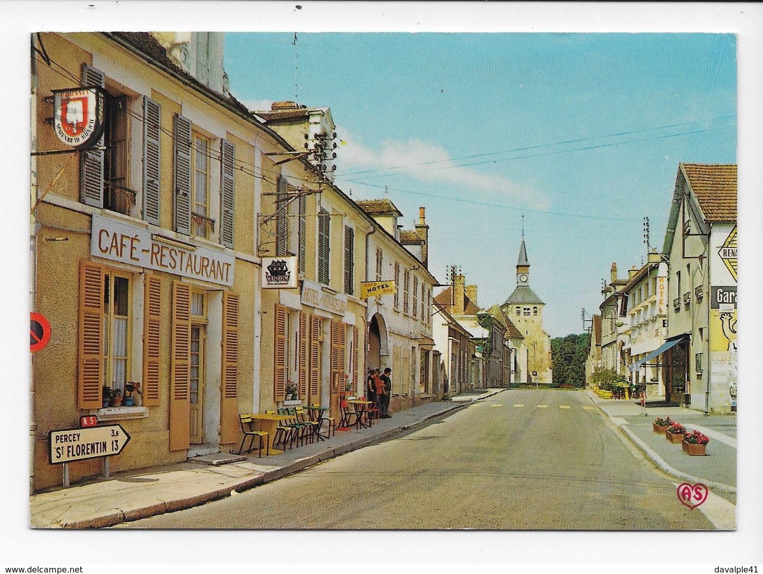 89   FLOGNY  RUE PRINCIPALE  HOTEL CAFE RESTAURANT  GARAGE     BON ETAT 2 SCANS - Flogny La Chapelle