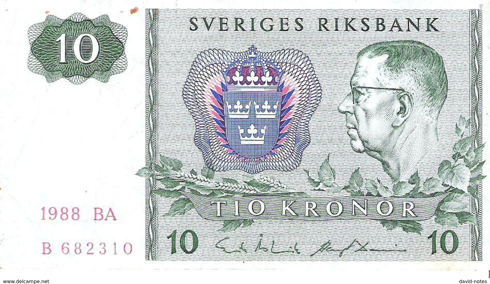 Sweden - Pick 52e - 10 Kronor 1988 - F+ - Svezia