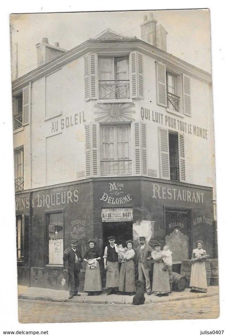 COLOMBES (92) Carte Photo Carte Photo Devanture Vins Liqueurs Restaurant Place Galilée Belle Animation - Colombes