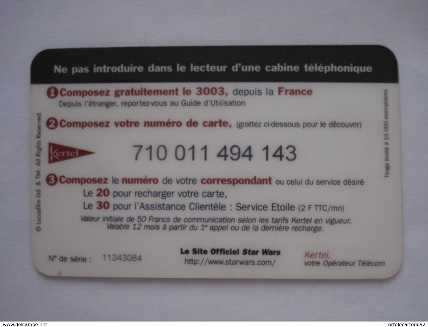 Carte Prépayée   " Utilisé " . - Per Cellulari (ricariche)