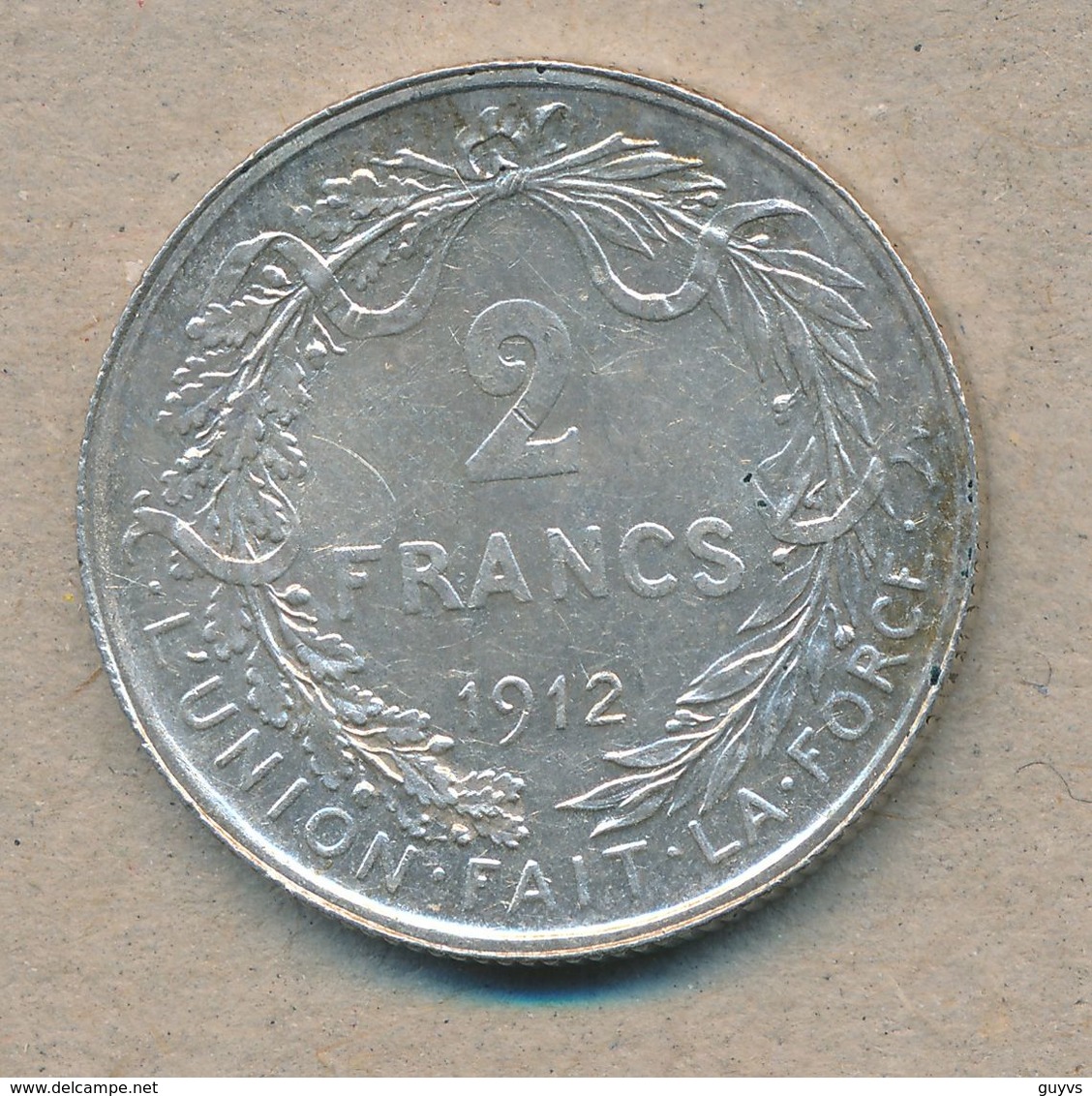 België/Belgique 2 Fr Albert1 1912 Fr Morin 286 (1378106) - 2 Francs