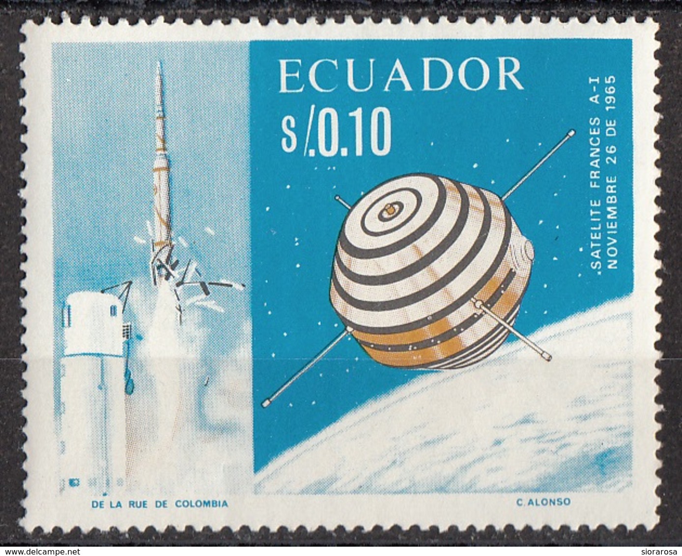 Ecuador 1966 Sc. 756 French-American Cooperation In Space Nuovo MNH - South America