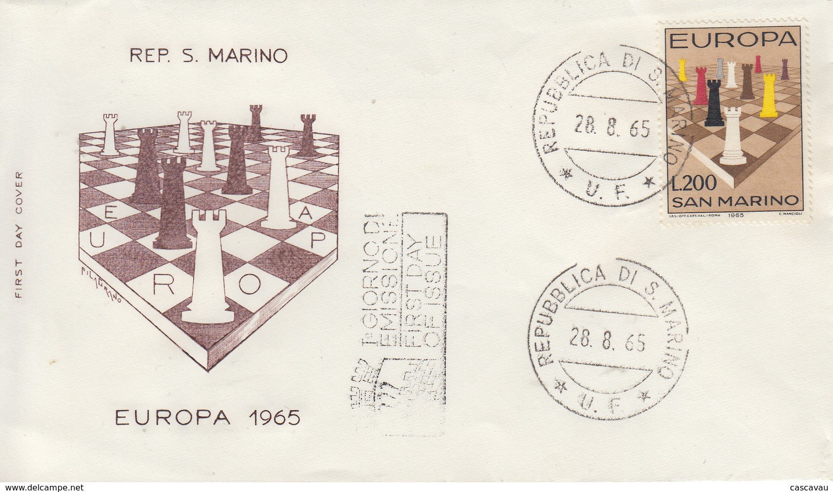 Enveloppe  FDC  1er  Jour   SAN  MARINO   EUROPA    1965 - 1965