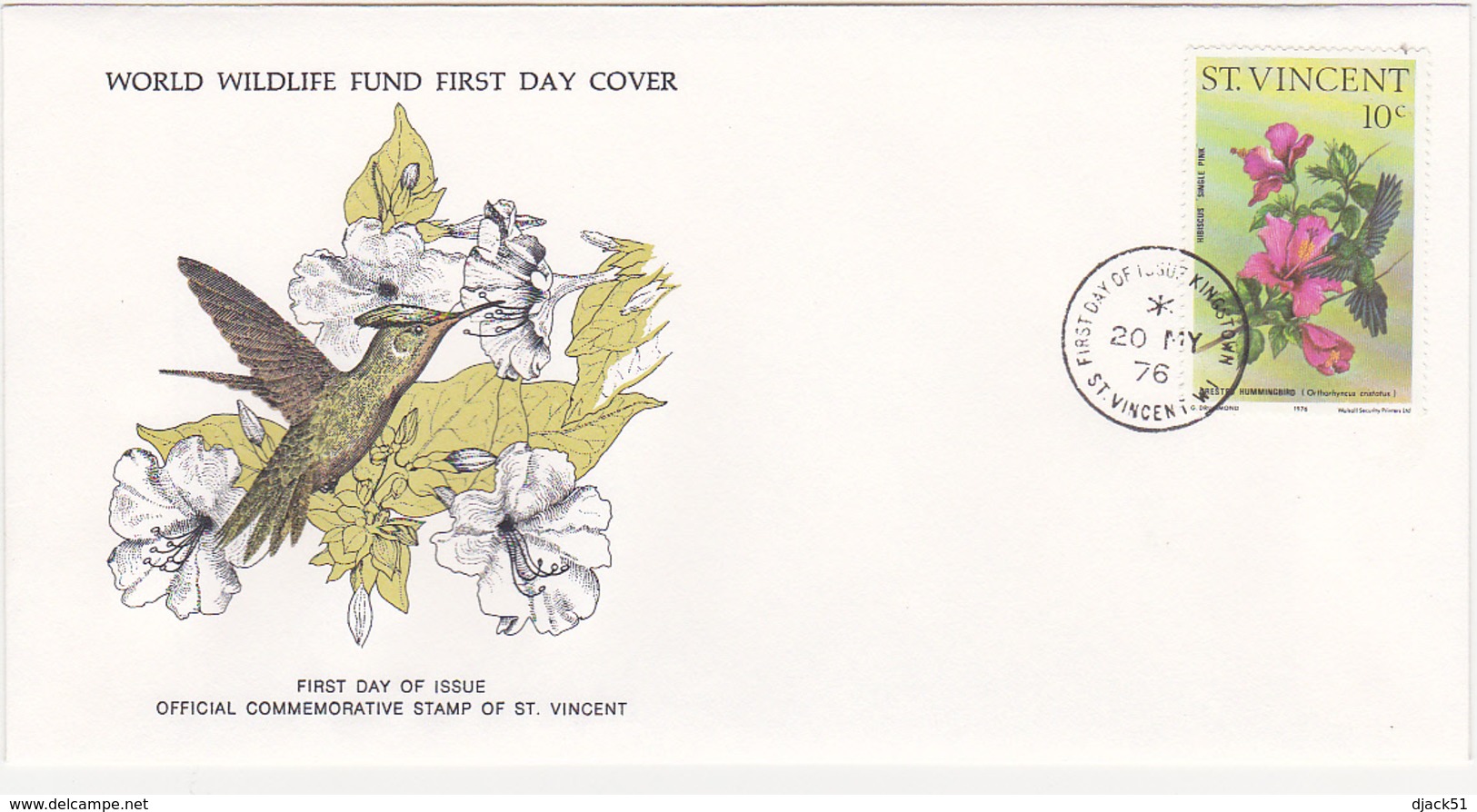 1976 / Lot De 2 Enveloppes 1er Jour Du Fonds Mondial Pour La Nature / FDC / SAINT-VINCENT / Caraïbes - St.Vincent & Grenadines