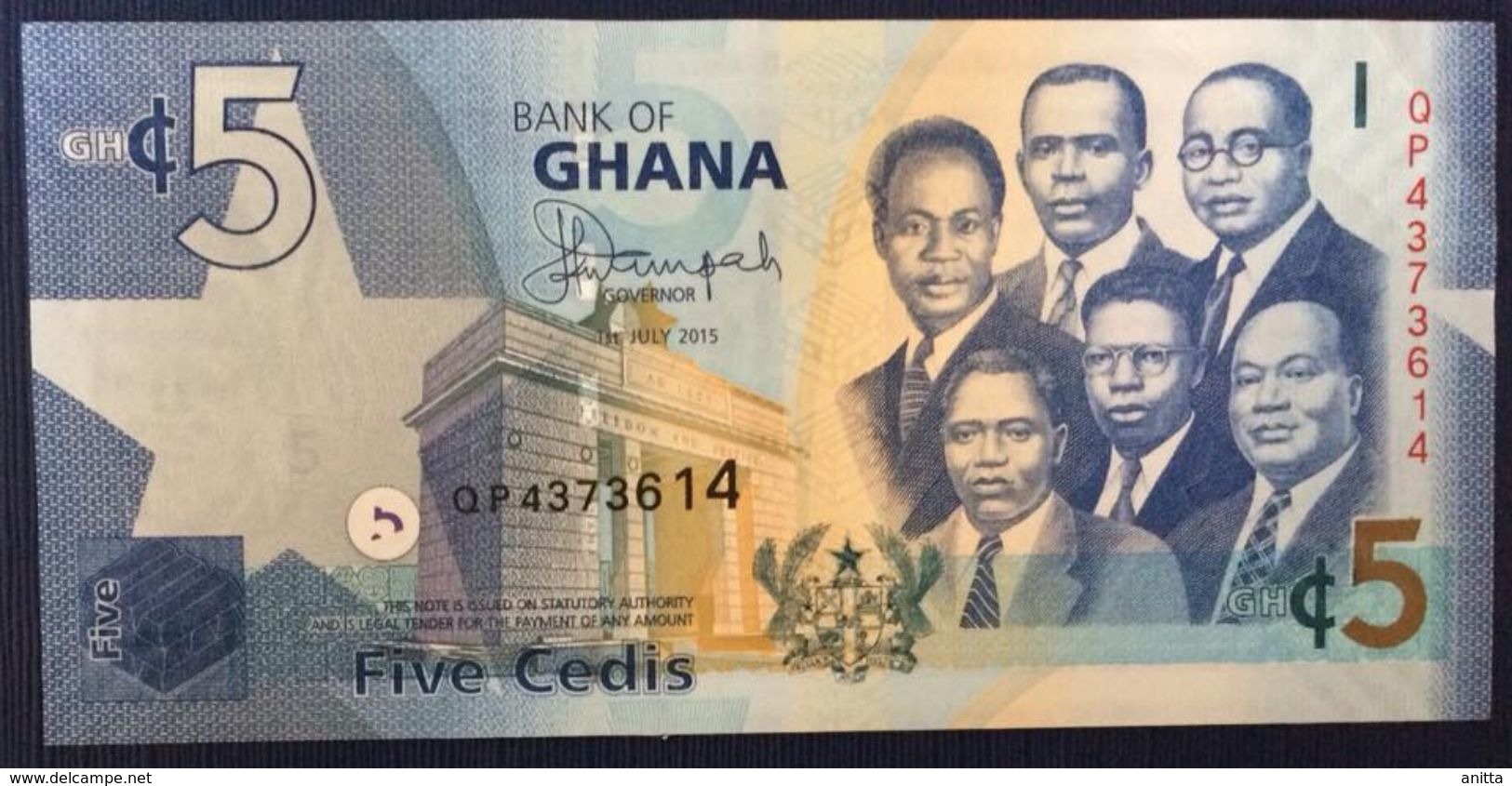 2015 GHAN 5 CEDIS ( P 38f ) - AUNC - - Ghana