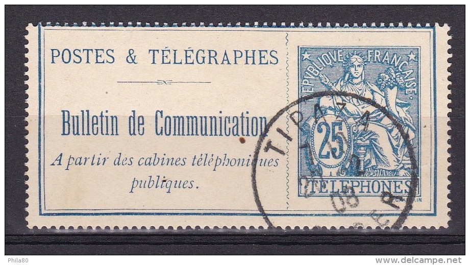 France Timbre Telephone N°24 Obl Algérie  TIPAZA - Télégraphes Et Téléphones