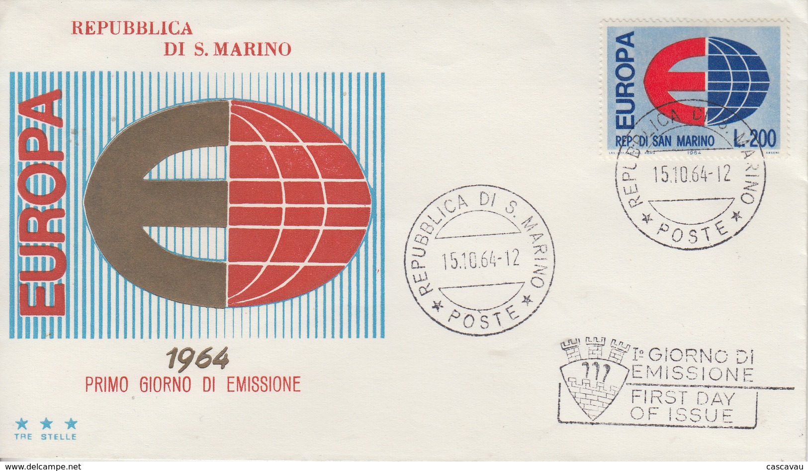 Enveloppe  FDC  1er  Jour   SAN  MARINO   EUROPA    1964 - 1964
