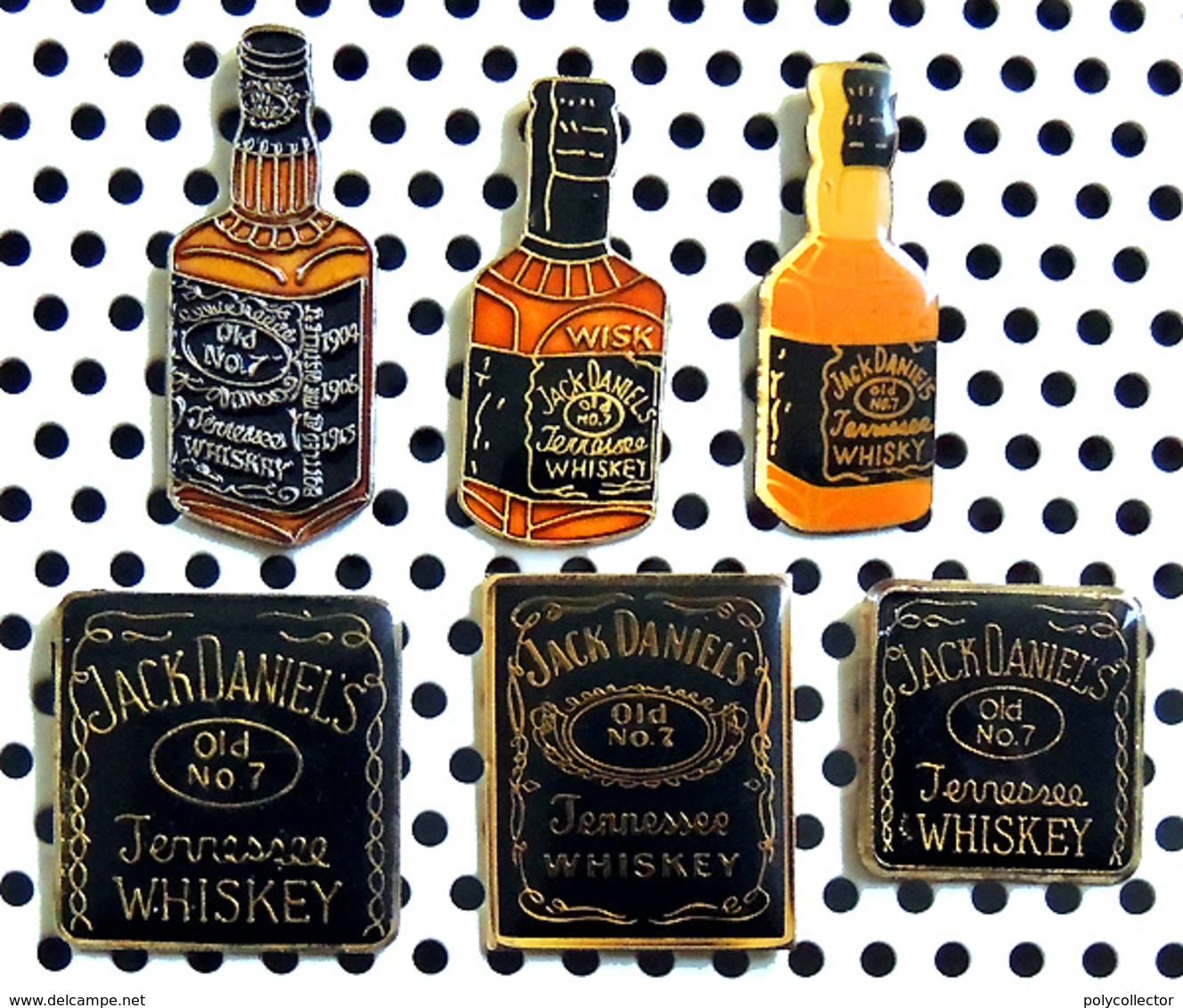 Lot De 6 Pin's Boisson Alcoolisée : Bourbon Whiskey Jack Daniel's - Boissons