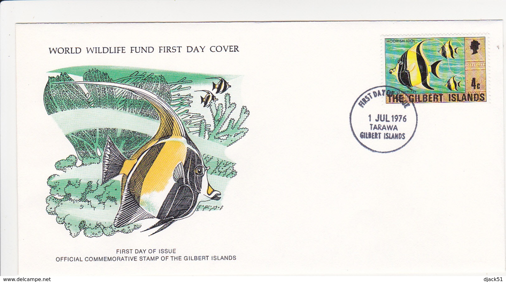 1976 / Lot De 2 Enveloppes 1er Jour Du Fonds Mondial Pour La Nature / FDC / ILES GILBERT (KIRIBATI) - Kiribati (1979-...)