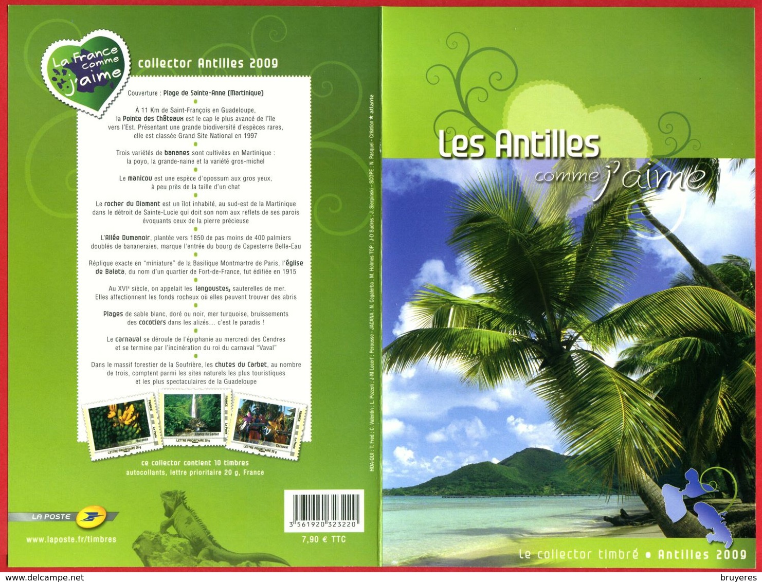 COLLECTOR** De 2009 "Les ANTILLES Comme J'aime - Feuillet De 10 Timbres Autocollants France 20g" - Collectors