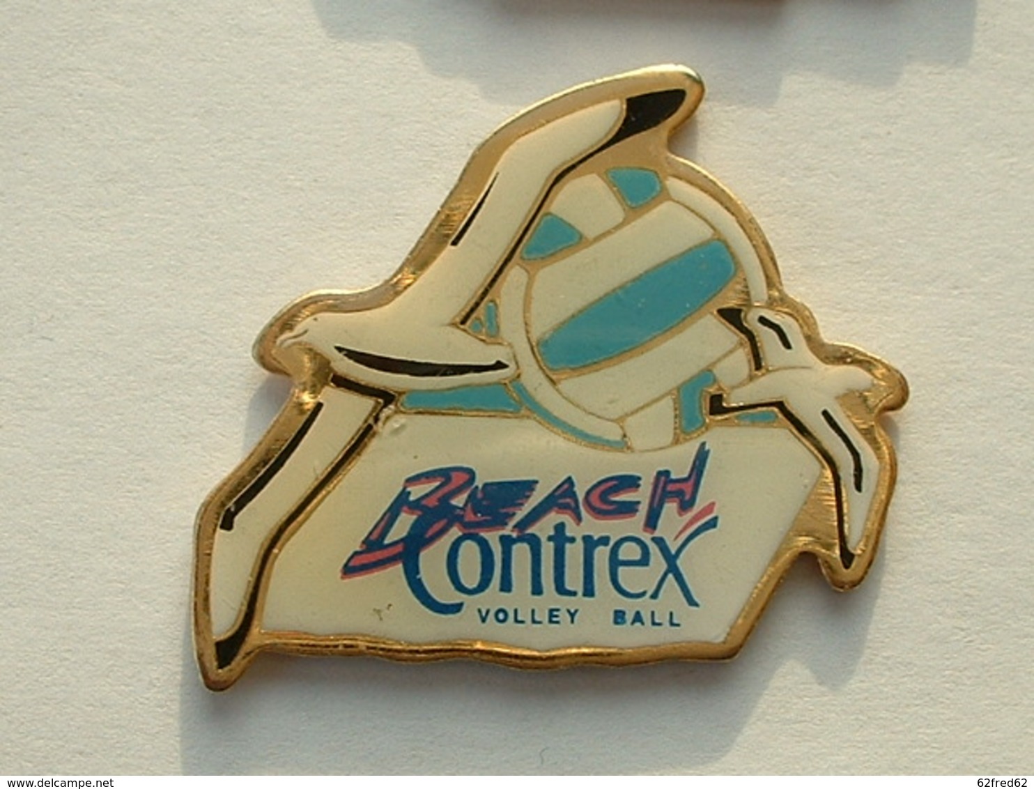 PIN'S  VOLLEYBALL - BEACH CONTREX - BALLON BLEU - Volleyball