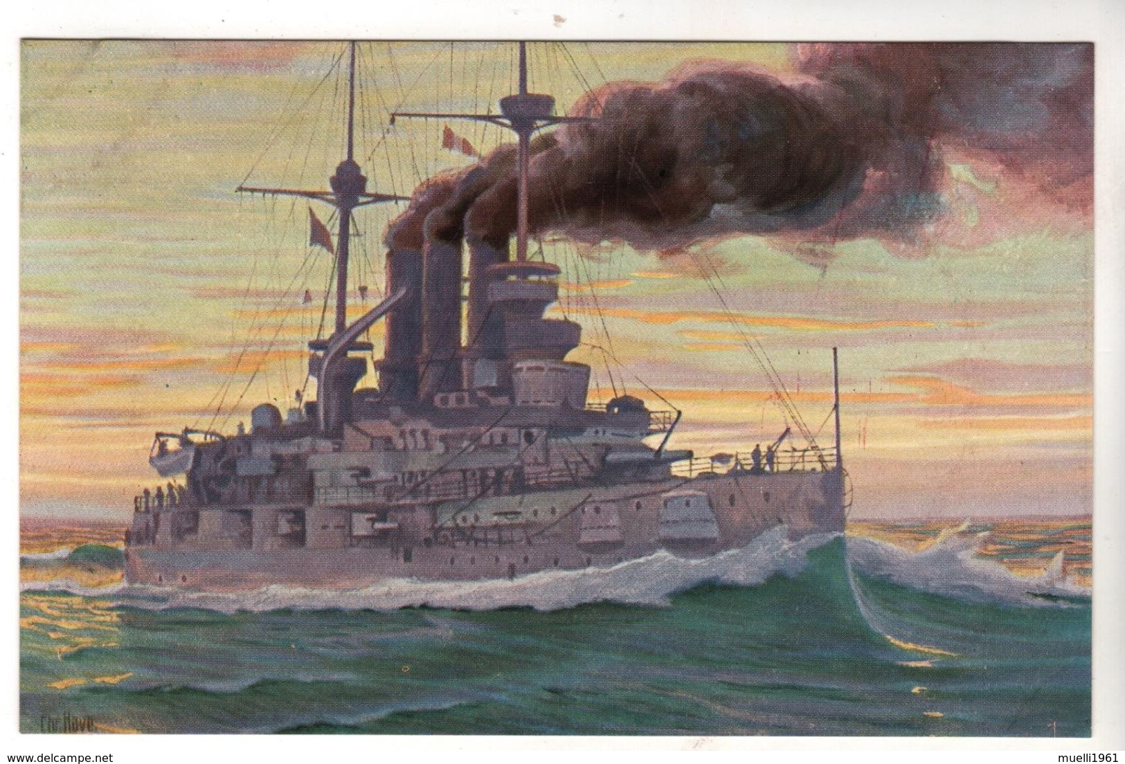 Nr. 9557,  "Marine-Galerie", Linienschiff "Deutschland" 1904 - Warships