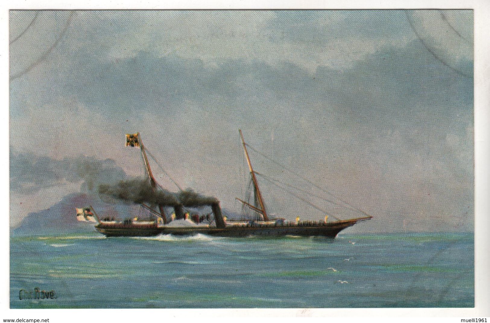 Nr. 9966,  "Marine-Galerie", Kaiser-Jacht "Hohenzollern" 1892 - Guerra