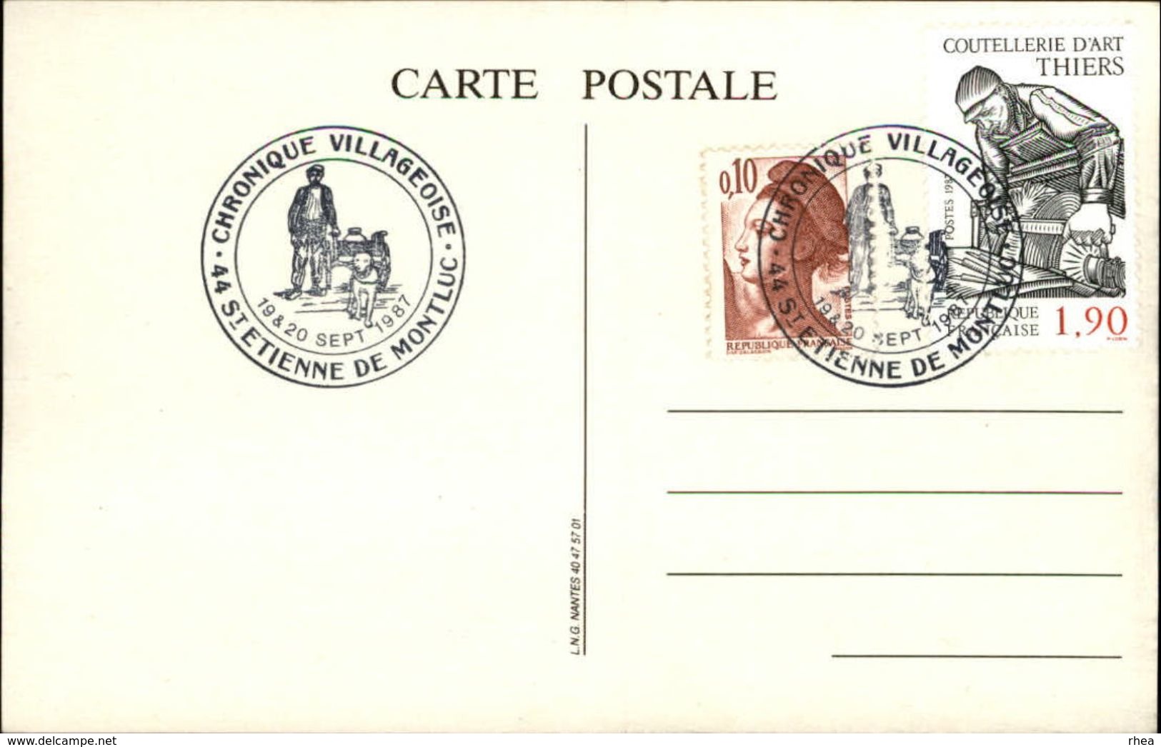 44 - SAINT-ETIENNE-DE-MONTLUC - Réédition Carte Ancienne Pour La Chronique Villageoise De 1987 - Saint Etienne De Montluc
