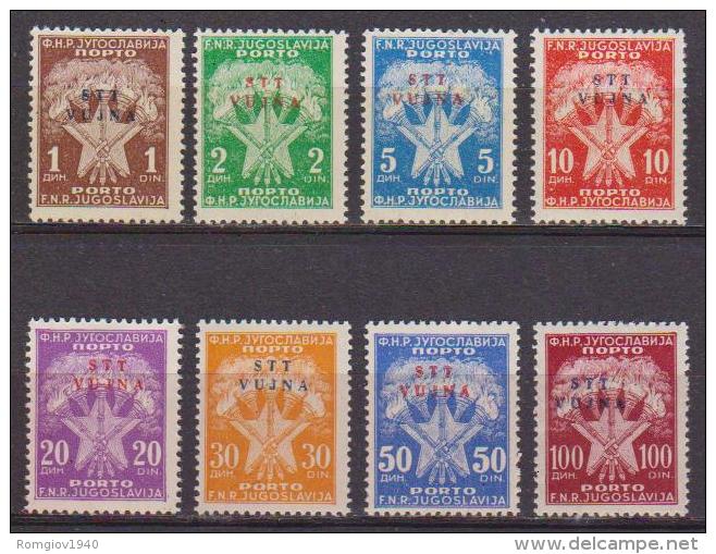 TRIESTE ZONA B  1952 SEGNATASSE SOPRASTAMPATE SASS. 11-18 MNH XF+++++++++++++++++++++ - Nuovi