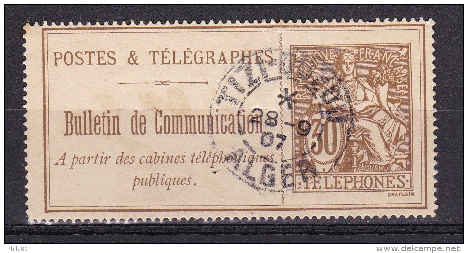 Timbre Telephone  N°25 (30c.)  Obl. Algerie  TIZI OUZOU - Télégraphes Et Téléphones