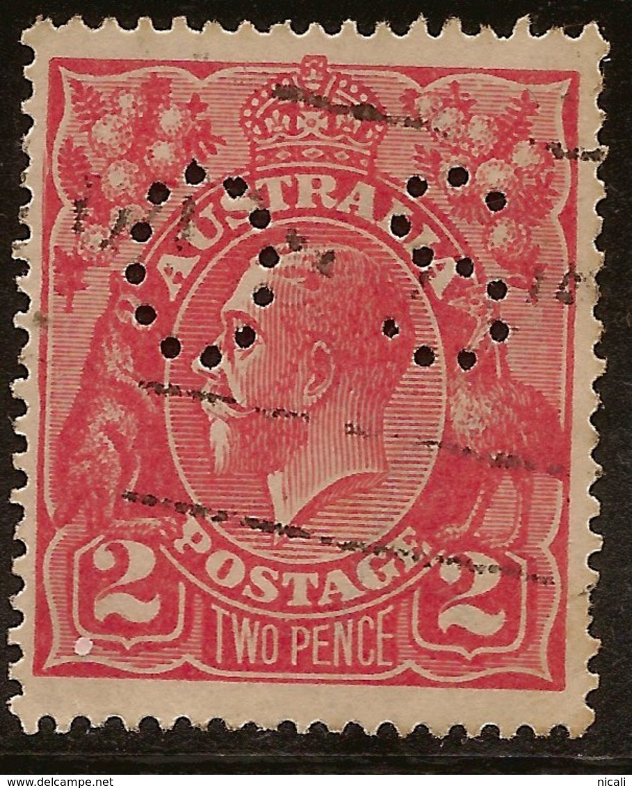 AUSTRALIA 1918 2d KGV OS SG O72 U #AIO445 - Service