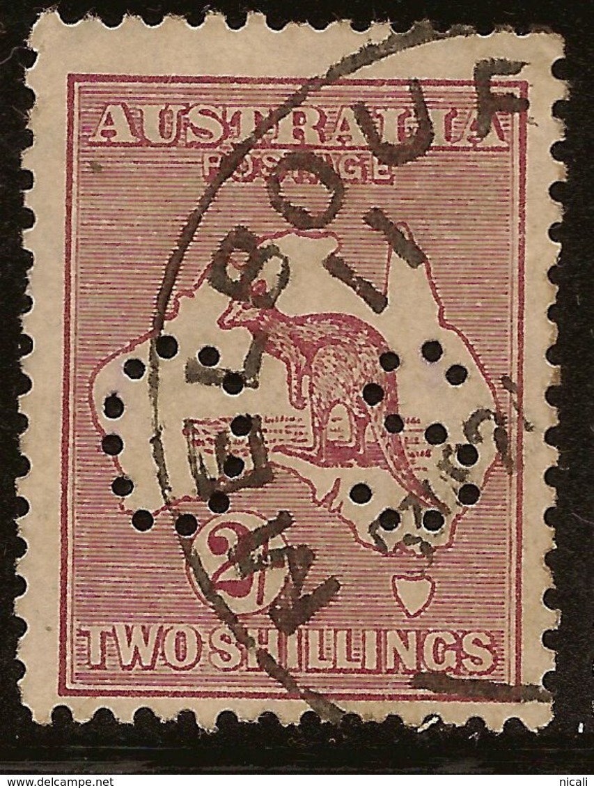 AUSTRALIA 1929 2/- Roo Small OS SG O117 U #AIO422 - Service