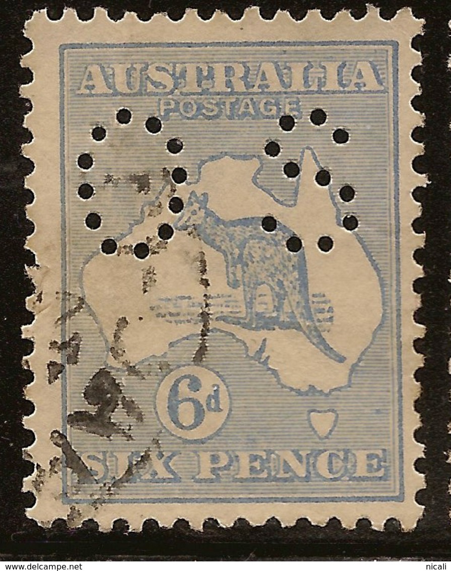 AUSTRALIA 1915 6d Roo Small OS SG O33 U #AIO413 - Service