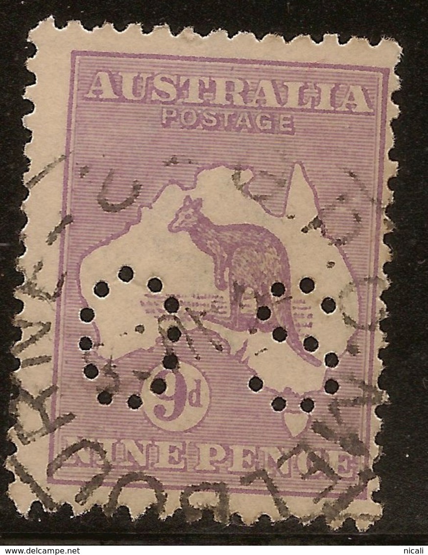 AUSTRALIA 1915 9d Roo Small OS SG O47 U #AIO476 - Officials