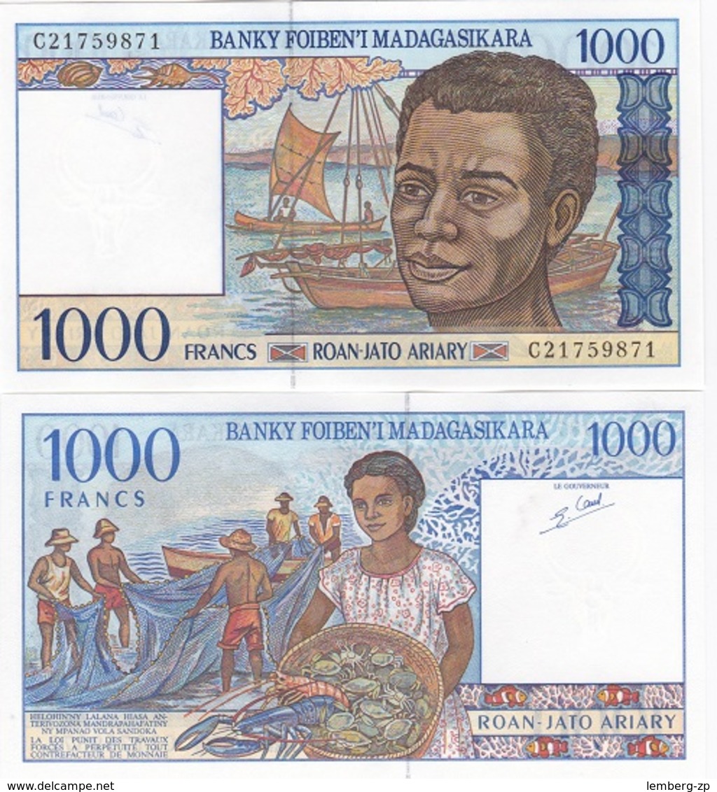 Madagascar - 1000 Francs 1998 UNC Sign. 11 Lemberg-Zp - Madagascar