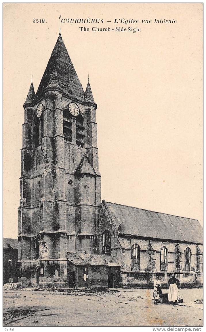 62 - COURRIERES - L'Eglise Vue Latérale - Altri & Non Classificati