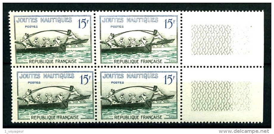 1162a - 15F Joutes Nautiques - Variété "FFRANCAISE" - Dans Bloc De 4 BDF - Neuf N** - Cote : 250 E - Très Beau - Unused Stamps