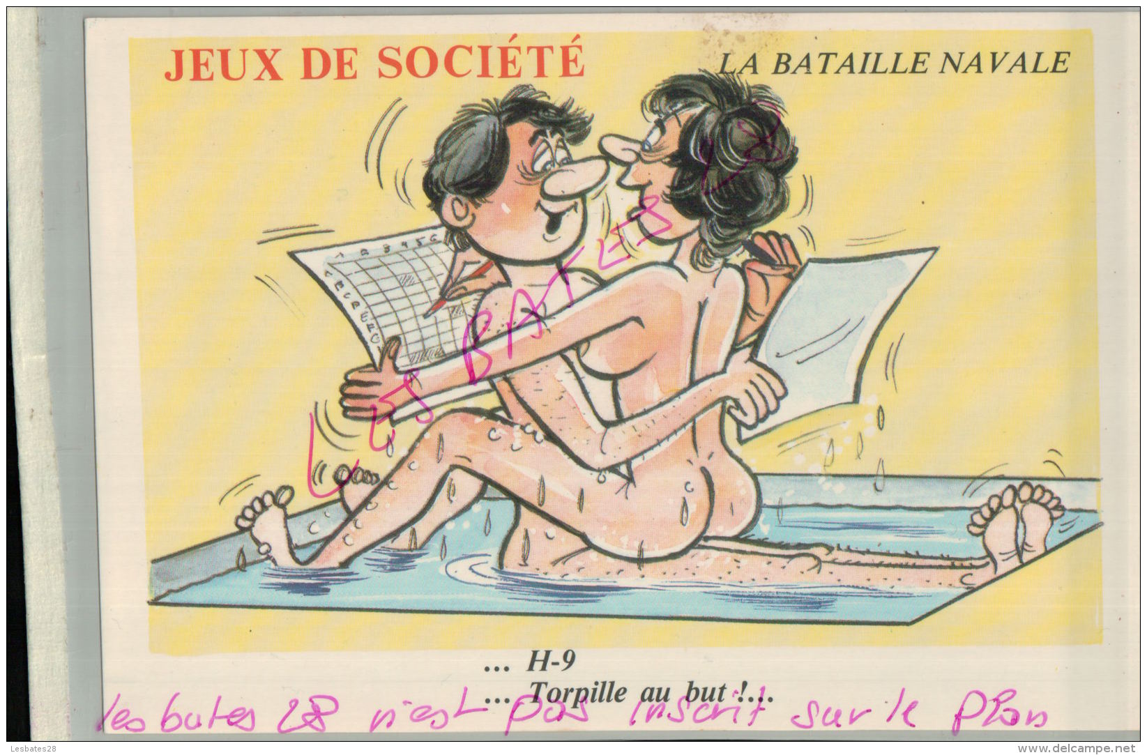 ILLUSTRATEURS  FANTAISIES,   JEUX DE SOCIETE .LA BATAILLE NAVALE .- ILLUSTRATEUR   Nue Nu Humouristique  AV 2018  077 - Humour