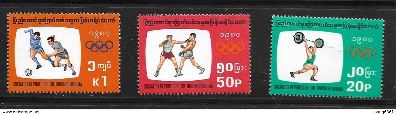 BIRMANIE 1980 JO MOSCOU  YVERT N°188/90  NEUF MNH** - Myanmar (Birmanie 1948-...)