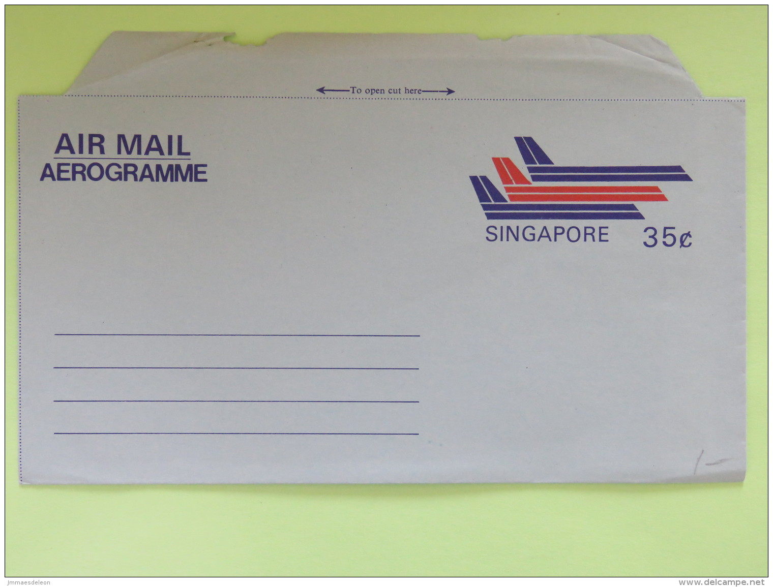 Singapore Unused Aerogramme - Plane - Boats - Singapore (1959-...)