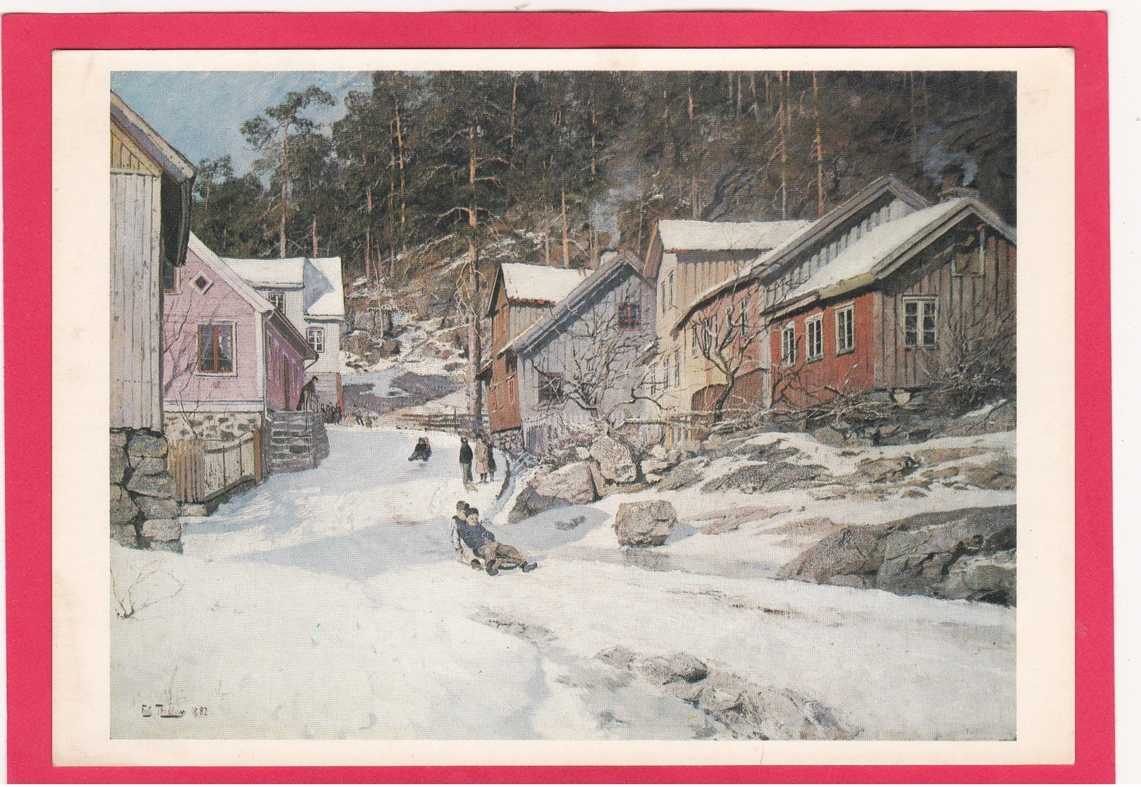 Modern Post Card Of Frits Thaulow,Gate I Kragero,1882,Nasjonalgalleriet,Oslo, Norway.,B27. - Norway